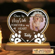 Personalized Pet Memorial Night Light Wooden Base - Gift For Dog Lover - Once By My Side Forever In My Heart