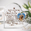Custom Dog Photo Heart Shaped Acrylic, Memorial Gift Idea For Dog Lovers, Don't cry for me Keepsake