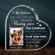 Custom Photo Husband and Wife, To My Husband Heart Acrylic Plaque, I found my Missing Piece Heart Keepsake