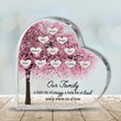 Personalized Family Tree Heart Shaped Acrylic Member Names, Our Family A Little Bit Of Crazy, A Whole Lot Of Love