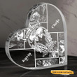 Customized Skull Couple Crystal Heart Acrylic Plaque Anniversary K1702