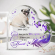 Memorial Pug Dog - Personalized Memorial Heart Shaped Acrylic Plaque - Memorial Gift Idea For Pet Lover