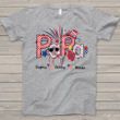 Personalized 4th of July Grandpa Shirt, Patriotic Doodle Papa Shirt for Father's Day