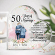Personalized Old Couple Anniversary Heart Acrylic Plaque - Gifts Idea For Old Couple, Anniversary - 50 Years Of Marriage