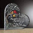 Personalized Memorial Cardinal Heart Acrylic Plaque - Memorial Gift Idea For Couple - My Mind Still Talks To You