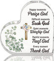 Christian Gifts Religious Gifts Scripture Gifts for Women, Bible Verses Gifts, Desk Sign Heart Shaped Acrylic Plaque