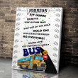 Personalized Funny School Bus Driver Painting, Gift for School Bus Dad Canvas for Living Room