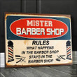Customized Barber Shop Wall Art Canvas for Baber Shop Owner Birthday Gift