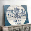 Personalized Sailor Canvas Prints, In This Sailor Home Sailor Wall Art Canvas for Husband