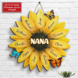 Personalized Nana Sunflowers Wall Decor, Grandma Sunflowers Shaped Wood Sign, Gift For Mom, Grandma