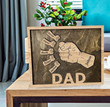 Personalized Dad Sign, Grandpa Dad and Kids Wood Sign, Papa Holding Kid Hands Table Decor Wooden Plaque for Living Room