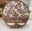 Personalized Hearts Family Tree Wood Sign Plaque Table Decor, Gift for Mom Grandma Layers Wood Sign
