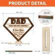 Personalized Dad You're My Hero Wooden Plaque, Gift for Dad, Grandpa, Step Dad