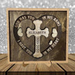 Personalized Cross Sympathy Gift, Lost of Mom Layers Wood Sign, God Has You In His Arms Keepsake