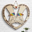 Customized Couple Hand in Hand Bedroom Wall Decor, From Our First Kiss Till Our Last Breath Shaped Wooden Sign Hanging
