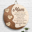 Personalized Mom Sweet Hearts Wall Decor Shaped Wooden Sign, We Need To Say We Love You Gift for Mom