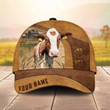 Dilypod Personalized Red Holstein Cattle Hats for Farmers, Red Holstein Cattle Cap for Husband, Dad