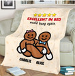 Personalized Funny Naughty Bed Couple Throw Blanket, Excellent in Bed, Would Bang Again Fleece Blanket