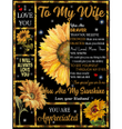 Sunflowers To My Wife Throw Blanket, I love you for all Sunflowers Soft Fleece Blanket, Sofa Sherpa Blanket