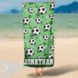 Personalized Polka Dots Style Soccer Beach Towel for Kids, Men, Women, Soccer Team Gift Summer Towel, Hand & Bath Towel