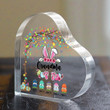 Personalized Grandma Easter Day Acrylic Heart Shape, Acrylic Shape Decoration, Gift For Grandma, Easter Sunday Gift