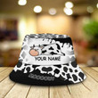 Personalized Funny Cow Bucket Hat for Men, Women, Custom Name Cow Lovers Bucket Hat