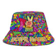 Customized Hippie Bucket Hat Love Peace Hat for Girl, Women, Hippie Lovers Bucket Hat