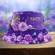 Flock Of Purple Butterfly Bucket Hat, Mandala Pattern Butterfly Bucket Hat For Women, Her