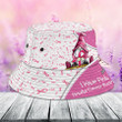 Personalized Gnome I Wear Pink for Breast Cancer Awareness Bucket Hat for Women, Girl