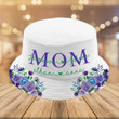 Blue Purple Roses Flower Mom Bucket Hat, Nana Hat, Grandma Hat
