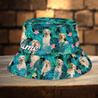 Custom Photo Golden Retriever Dog Lovers Hawaiian Bucket Hat for Dog Mom, Dog Dad