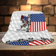 Personalized 4th of July America Fishing Bucket Hat for Men, Dad, Fishermen, Fishing Boy Hat