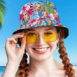 Custom Face All Over Print Tropical Flower Print Hawaiian Bucket Hat for Women, Girl