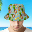 Custom Photo Face, Funny Pineapple Bucket Hat Hawaiian Hat for Men, Women