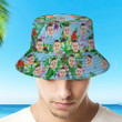 Custom Face Photo Tropical Flower Parrots Hawaiian Bucket Hat for Men, Women