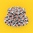 Custom Unisex Bucket Hat with your Face Cow Print Bucket Hat for Cow Lovers, Men, Women