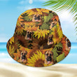 Custom Dog Photo, Pet Photo Sunflower Hawaiian Bucket Hat for Girlfriend, Women