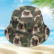 Custom Dog Photo Camouflage Bucket Hat for Men, Husband Summer Outfit Head Wear
