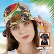 Custom Dog Photo Coconut, Watermelon Hawaiian Bucket Hat for Boyfriend, Girlfriend