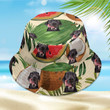 Custom Dog Photo Coconut, Watermelon Hawaiian Bucket Hat for Boyfriend, Girlfriend