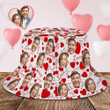 Custom Photo Couple Bucket Hat Heart Valentine Gift, Husband and Wife Summer Hat for Love