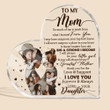 To My Mom - Personalized Heart Acrylic Plaque - Mother And Daughter Photo Collage In Silhouette, Mother's Day Gift Ideas