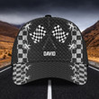 Personalized Racing American Flag Skull Racing Classic Cap for Men, Racing Lovers