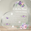 Best Friend Gifts for Women Bestie Birthday, Friendship Flower Gifts for Friends Warm Words Heart Acrylic Plaque