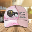Funny Customized Lawn Bowls Pink Cap for Women, Girl Custom Name Lawn Bowls Players Hats for Bestie