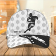 Personalized Black and White Rugby Classic Cap for Men, Rugby Team Gift, Rugby Headwear Uniform for Friends