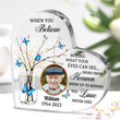 Personalized Memorial Heart Acrylic Plaque with Butterfly Pattern, Remembrance Gift, Bereavement Gift