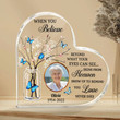 Personalized Memorial Heart Acrylic Plaque with Butterfly Pattern, Remembrance Gift, Bereavement Gift