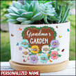 Personalized Plant Pot with Colorful Flowers For Grandma, Mom, Custom Nickname and Kid Names