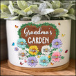 Personalized Plant Pot with Colorful Flowers For Grandma, Mom, Custom Nickname and Kid Names